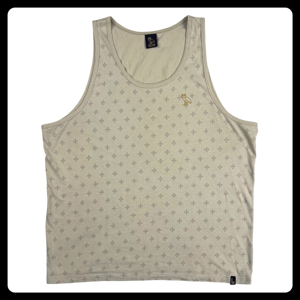 OVO‎ Octobers Very Own Tank Top Men's XL Beige Cotton Beater Owl